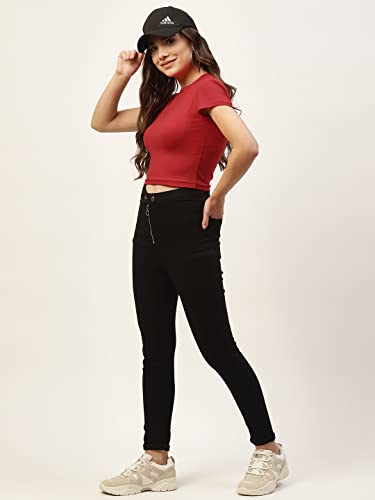 Image of FEMEA Women Solid Super Soft streachable Cotton Lycra Blended Crop Top