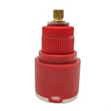 KHIronHive Núcleo de válvula termostática de 35 mm para grifos de agua fría y caliente, cartucho de función inversa con funcionamiento de par bajo, construcción de plástico y cerámica para una