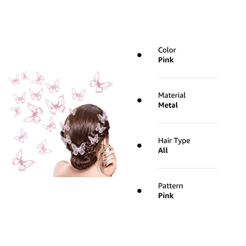18 Pieces Butterfly Hair Clip Halloween Lace Hair Bows Embroidery Butterfly Hair Pins Hair Accessories For Halloween Cosplaying Women Girls Teens, 2 Sizes (Pink) #TOP7