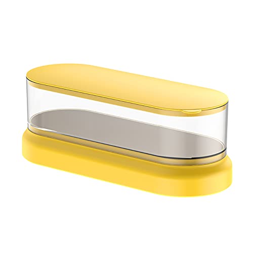 Surakey Jewelry Cleaner, Ultrasonic Cleaning Machine, 45Khz Ultrasonic Cleaner Stainless Steel High Capacity 450ML, Cleaner for Ring Earing Glasses Cosmetic Brush Watches Coins (Yellow)