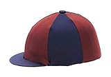 HY azul marino y burdeos Casco equitación seda Funda