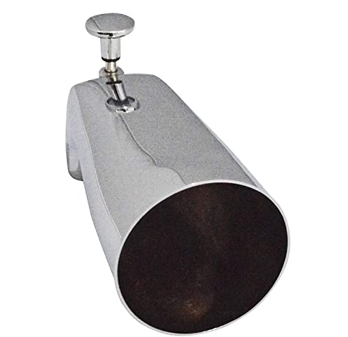 Tub Spout With Front Diverter, 1/2 Inch Ips Female Front End Thread, 5-1/4 Inch Overall Length, For 4 Inch To 4-3/8 Inch Length Galvanized Pipe Nipple, Polished Chrome Finish #TOP5