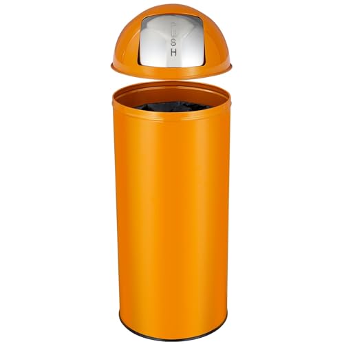 Image of 65L /17 Gallon Heavy Duty Stainless Steel Tall Commercial /Kitchen Trash Can, Round Open Top Waste Bin for Indoor and Outdoor, Durable Garbage Bin for Home Office Restaurant (TC04)