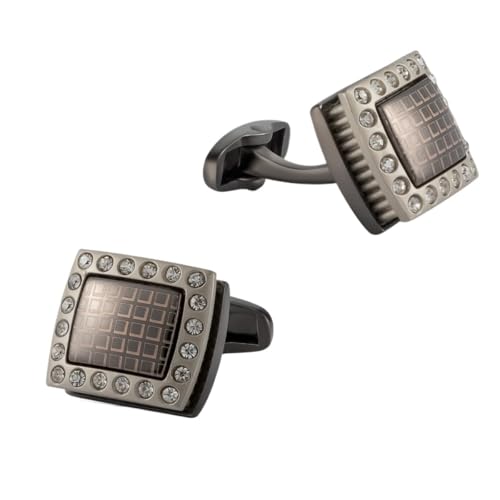 WYBFFC Square Inlaid Rhinestone Alloy Cufflinks Man Cufflin