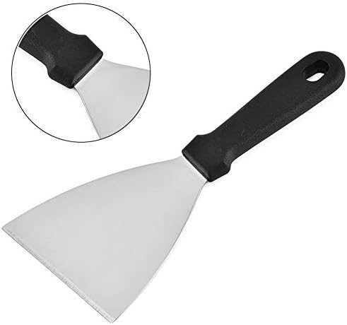 Matedepreso Western Cuisine Spatula Multifunctional spatula Stainless Steel Spatula Cooking Utensils Short Handle Triangular Pasty 10x23.5cm