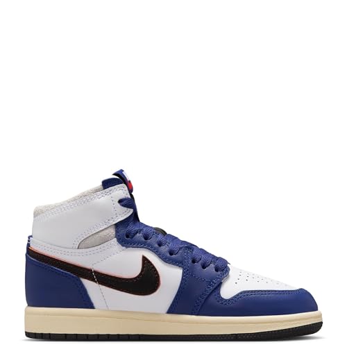 Air Jordan 1 Retro High OG Rare Deep Royal Blue Preschool Lifestyle Shoes (White/Black/Neutral Grey/Deep Blue)2