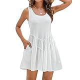 Combinación: El vestido playero casual de color liso para mujer es sencillo y versátil; puedes combinarlo con un sombrero para el sol y tu collar o bolso favorito para adaptarlo a tu estilo personal.