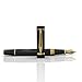 Wordsworth & Black Primori Fountain Pen Set [Black Gold]; Medium Nib, Gift Case, 24 Ink Cartridges, Refill Converter, Manual; Journaling, Calligraphy, Smooth Writing Pens; Left & Right Handed