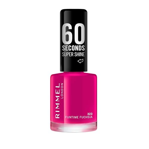 Rimmel - Vernis à Ongles 60 Seconds Super Shine - Ultra Brillance et Longue Tenue - Séchage Rapide - 323 Funtime Fushia - 8ml Rimmel - Vernis à Ongles 60 Seconds Super Shine - Ultra Brillance et Longue Tenue - Séchage Rapide - 323 Funtime Fushia - 8ml