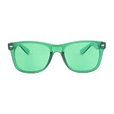 RobRia Farbtherapie-Brille, getönte Gläser, Farbtherapie, kratzfeste Gläser mit Premium-Rahmen (grün)
