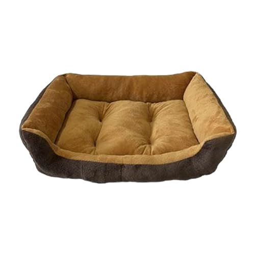 PopieL Tappetino Invernale per Cani Caldo Generale per Cani di Piccola, Media e Grande Taglia, Tappetino per Animali Domestici Resistente Ai Morsi, Lettino per Cani con Cuscino Curvo,Khaki-M