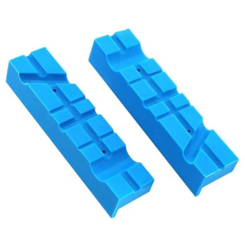 CashMuch 1 paire de protections de mâchoires d'étau en caoutchouc pour étau d'établi de 10,2 à 15,2 cm, pince à bec plat, pinces de fraisage, presse à perceuse, bleu