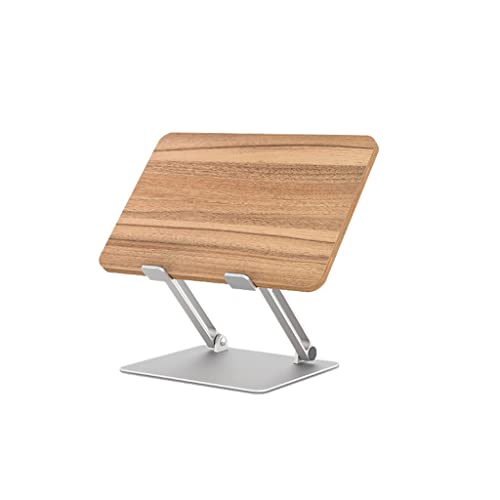 Soporte de madera para portátil marrón elevable y plegable para escritorio 2
