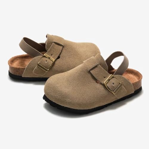 Dubuto Kids Suede Clogs Toddler Clogs Boys Girls Leather Mules Slippers Cork Footbed Sandals Potato Shoes With Arch Support thumb #2