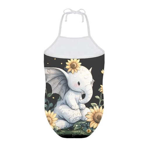 Image of ELEQIN Cartoon Animal Cute Girls One Piece Swimsuit Adjustable Swimwear for 3Y-10Y