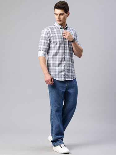 Image of Majestic Man Men Box Checkered Slim Fit Cotton Casual Shirt
