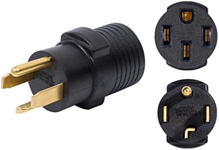 ONETAK NEMA 14-30P to 14-50R Compact 120V/240V 30 Amp 4 Prong Male Plug to 50 Amp 4 Prong Female Receptacle Generator Welder Dryer RV EV Charger Power Cord Adapter Connector