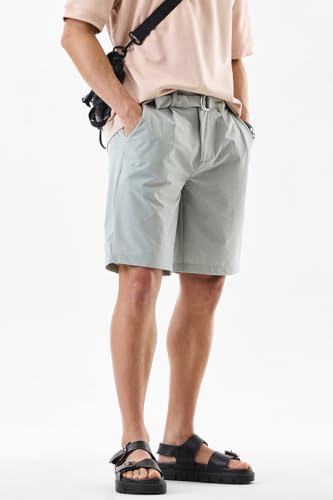 Image of SNITCH Men Casual Shorts | Regular Fit Mid Rise Solid Design | Lightweight 100% Nylon with Smooth Texture & Utility Pockets for Summer & Casual Wear