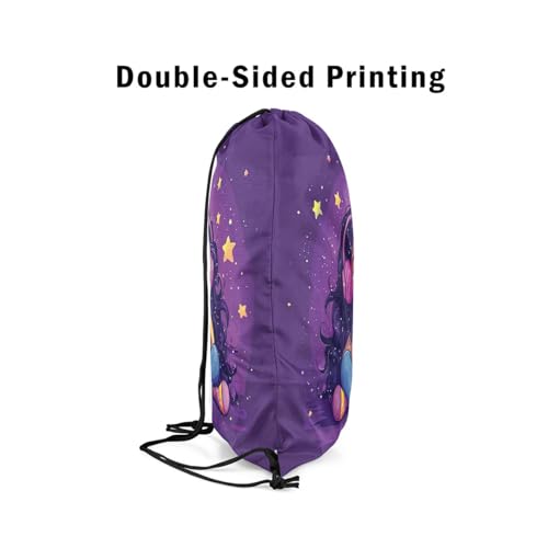 Image of jejeloiu Cute Black Drawstring Backpack 13x15.7inch African American Waterproof Gym Drawstring Bags Music Star Print Sports String Backpack Beach Swim Travel Bag Sackpack