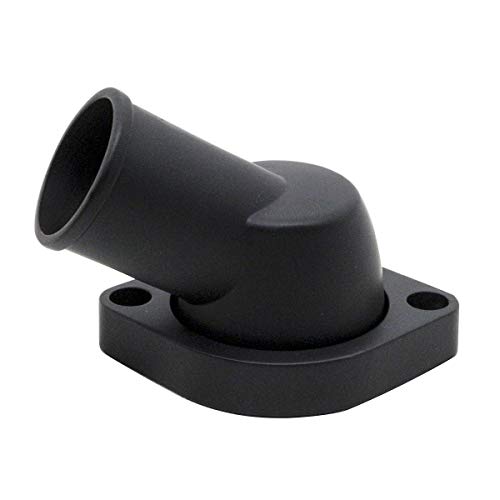 Cobra-Tek CBK-HZ-6145-PBK Fits Chevy LS 45 Degree Swivel Water Neck Thermostat Housing Black Aluminum Finish, Fits Following Engines 294, 325, 364, 376, 350, 427, 262, 364, 376.