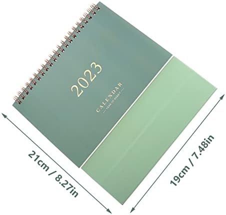 TOYANDONA 2022-2023 Desk Calendar, Standing Flip Desktop Calendar from July 2022 to December 2023, 8.27 x 7.48, Stand up Desk Calendar with Twin- Wire Binding Green