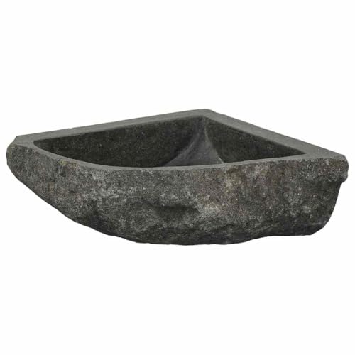 vidaXL Rustikaler Badezimmer-Waschtisch mit Eckwaschbecken aus Naturstein, Wandhängend, Flussstil, Innen vidaXL Rustikaler Badezimmer-Waschtisch mit Eckwaschbecken aus Naturstein, Wandhängend, Flussstil, Innen