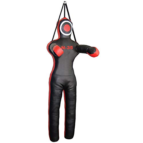 Muñeca de entrenamiento elegante con jiu jitsu brasileño, caja de lucha, 180 cm, color negro y rojo