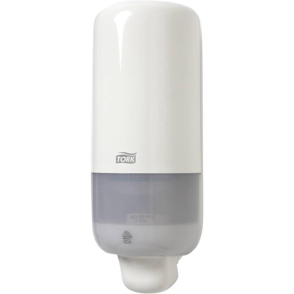 Tork Seifenspender Wandmontage für Seife und Hautpflegeprodukte Weiß S4, "Easy to use"-zertifiziert, Elevation Design, 561500 | für Seife und Hautpflegeprodukte Weiß "Easy to use"-zertifiziert