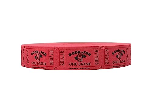 2000 tickets de tombola en rouleau rouge Indiana Ticket Co pour entrée et boissons