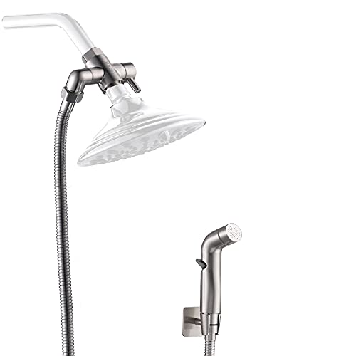 Ydmeet Dog Shower Attachment Metal, Pet Shower Attachment For Fast And Clean Pet Bathing And Dog Washing, Brass Shower Diverter, Adjustable Pet Shower Sprayer, 8 Ft Hose And Shower Holder, Brushed #TOP10