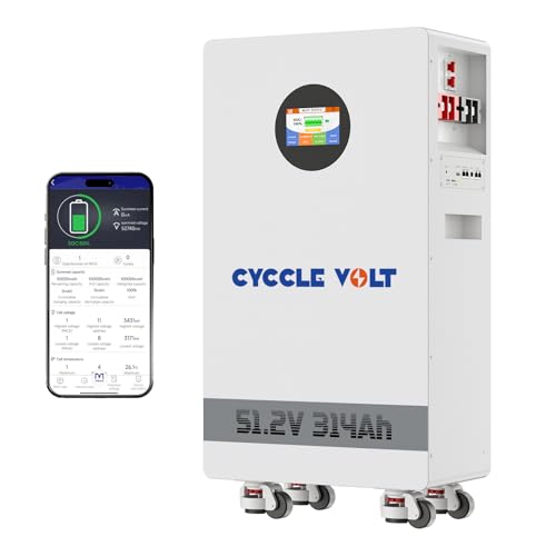 CYCCLEVOLT LiFePO4 48V 300Ah Lithium Battery with 200A BMS, 16.07KWh 51.2V Solar Battery, WiFi&Bluetooth APP Control, RS485&CAN, Touchscreen, 8000+ Cycles for Off-Grid, Solar System, RV, Farm Energy