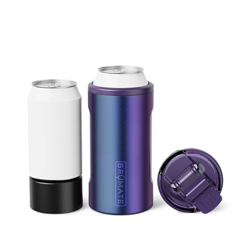 Image of BruMate Hopsulator Trio 3-in-1 Insulated Can Cooler for 12oz / 16oz Cans + 100% Leak Proof Tumbler with Lid | Insulated for Beer, Soda, and Energy Drinks