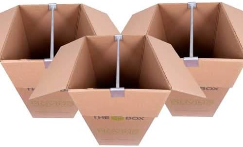 The Box Wardrobe Boxes with Hanging Rods for moving or storing clothes - Pack of 3 | Dimensions: 53cm (l) x 61cm (w) x 121cm (h)