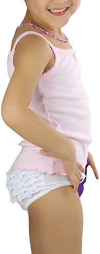 Image of ToBeInStyle Girl's 4 Item Pack 100% Cotton Tank Tops or Spaghetti Strap Camisole Soft Undershirts