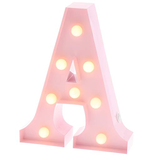 Barnyard Designs Metal Marquee Letter A Light Up Wall Initial Nursery Letter, Home