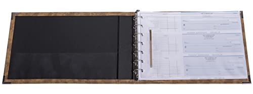 Premium 3-Up Business Checkbook Binder, Big And Small Business Supplies For Check Paper, Tan Camo #TOP3