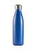 BonBon 17 Oz (500 ml) Vacuum Insulated Water Bottle | Double Walled Stainless Steel Cola Shape Travel Sports Water Bottle - BPA Free, Keeps Your Drink Hot & Cold Matte Blue