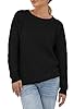 PrinStory Jumper For Women Crew Neck Sweatshirt Ladies Casual Classic Plain Pullover Knit Long Sleeve Sweatshirt Knitwear For Winter Fall (Black, XXL) #5