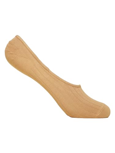 Manyavar Calcetines mocasines lisos, antideslizantes, no se ven, calcetines tobilleros de corte bajo, Cervato, Altoa única