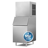NSF Commercial Ice Maker, 580 LBS/24h with 500 LBS Storage Bin,182 Ice Cubes Ready in 5-15 min, Stainless Steel Industrial Ice Machine, 30 Adjustable ICE Thicknesses Perfect for Bar Restaurant Cafe