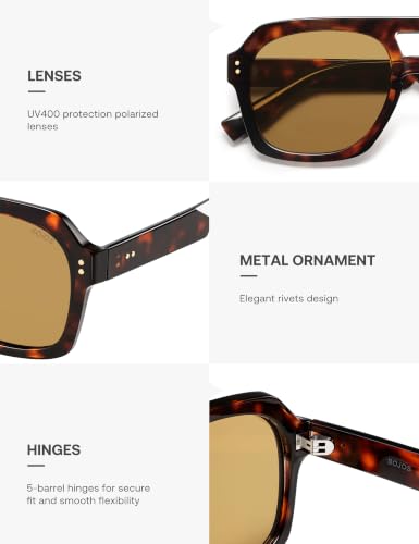 Image of SOJOS Retro Polarized Aviator Sunglasses Womens Mens SJ2385