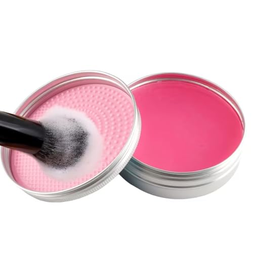 Image of Makeup Brush Cleaner Set, Peach Scented 100g Solid Makeup Brush Soap with Silicone Cleaning Pad, Gentle Deep Cleaning for Makeup Brushes, Beauty Sponges and Powder Puffs, Portable Travel Cleaning Kit