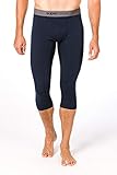super.natural Herren Funktions-Unterhose, 3/4 Länge, Mit Merinowolle, M BASE 3/4 TIGHT 175, Größe: M, Farbe: Dunkelblau