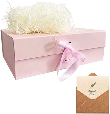 A4 Deep Red Gift Box, Large Gift Box with Magnetic Lids and Silk Ribbon Specially Designed for Valentines Day, Presents Birthdays, Holidays, Anniversaries Gift Packaging