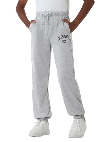 EXARUS 3 Pack Boys Sweatpants Elastic Waist Athletic Graphic Print Drawstring Pants with Pockets Jogger Causal 6-14Y4