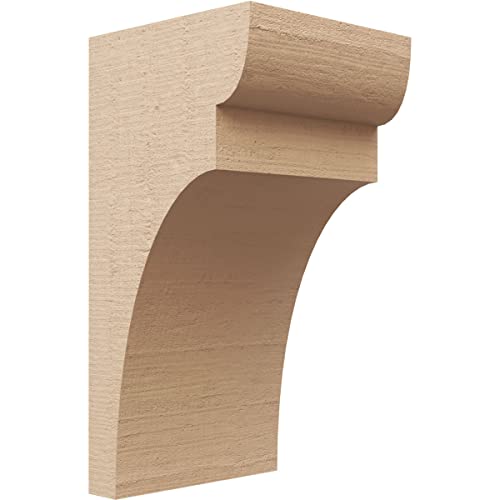 8"W x 8"D x 16"H Wide Yorktown Rough Cedar Woodgrain TimberThane Corbel, Primed Tan