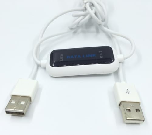ELFJMZP USB File Transfer Cable 1.5m - Windows Plug and Play No Driver, Built-in File Manager, PC to PC Data Sync Only, Does NOT Support Keyboard/Mouse Sharing