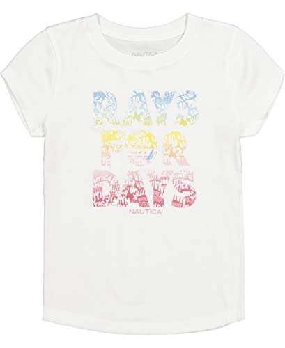 T-shirt fille Nautica blanc doux et résistant pour enfant de 5 ans facile à laver