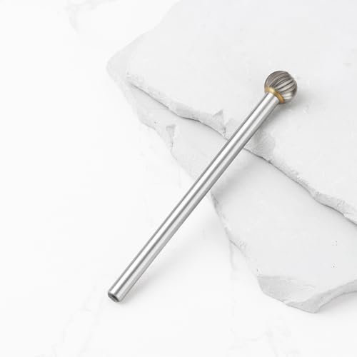 ECSiNG Einschnitt-Kugel-Hartmetallfräser Rotationsfeilen 6 Mm Schaft 10 Mm Schneidkopf 100 Mm Länge für die Metallverarbeitung Modellbau