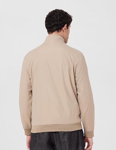 Image of Qube By Fort Collins Men's Lightweight Bomber Jacket with Fur Lining - Fleece-Lined Winter Jacket for Men | Full Zip Warm High Neck Jacket with Stand Collar & Zip Pockets for Winter Wear & Daily Use
